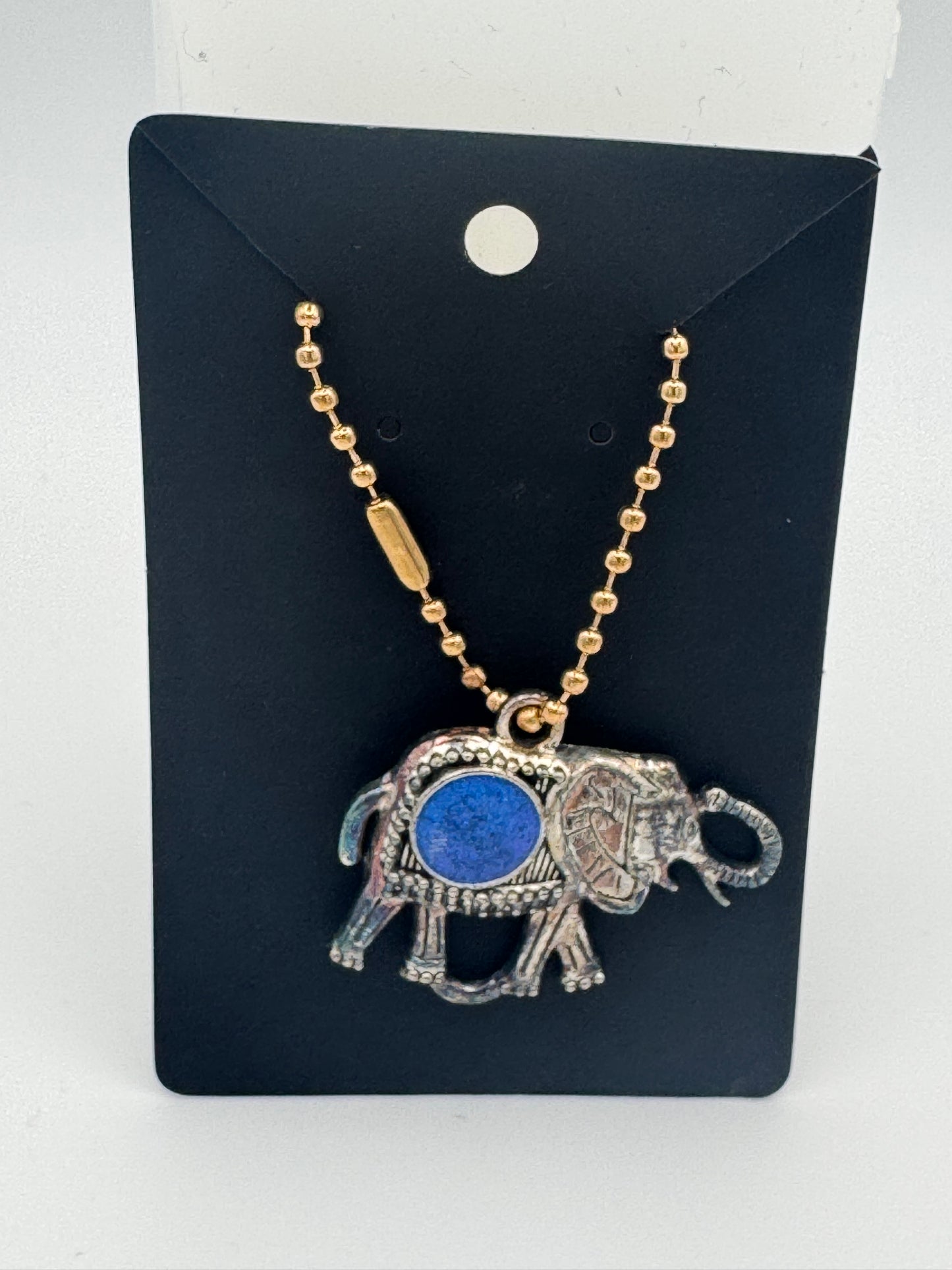 Elephant resin and metal bag charm