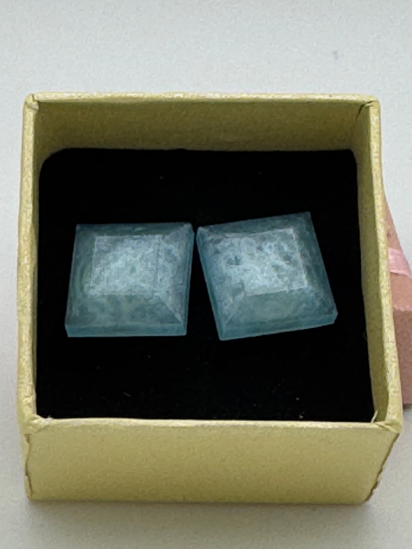 Light Blue resin stud earrings