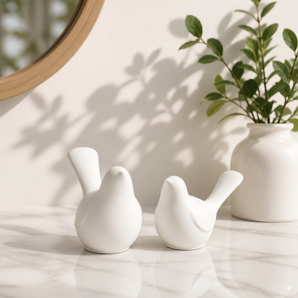 Ecoresin bird statues perfect for inside or outside