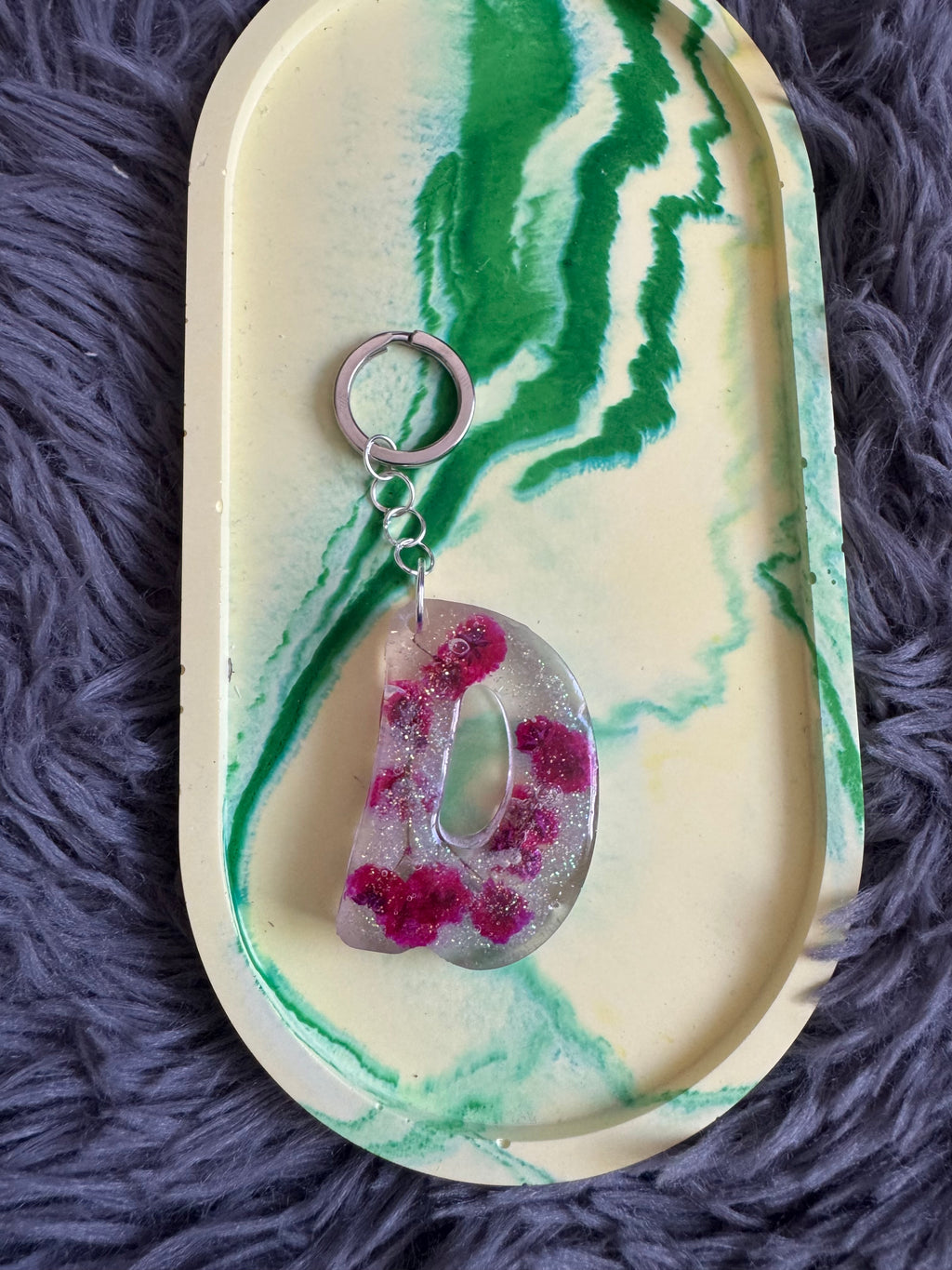 Flower letter keyrings
