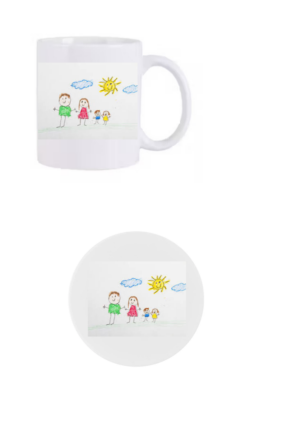 Personalised sublimated mugs with matching coaster, perfect gift set