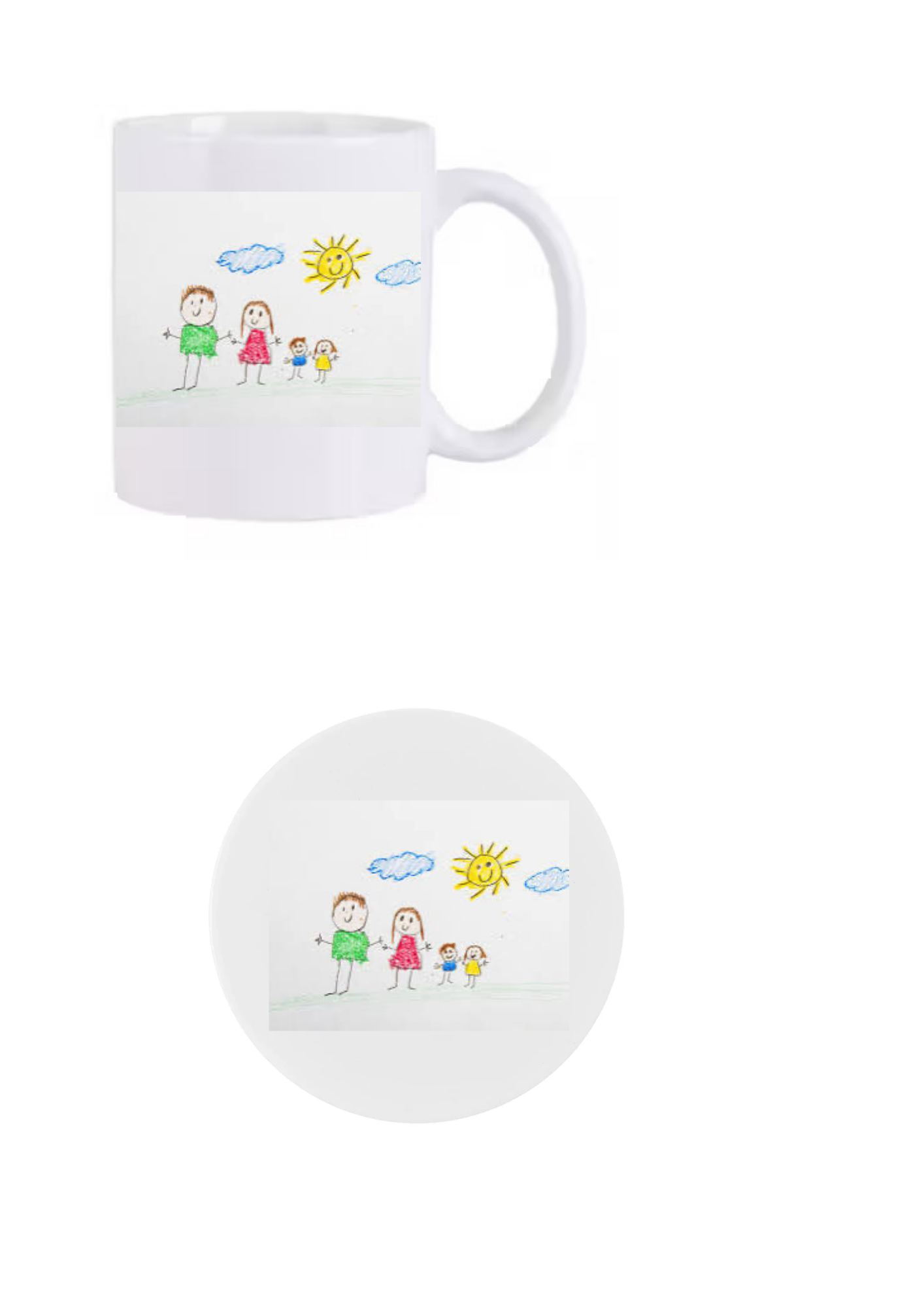 Personalised sublimated mugs with matching coaster, perfect gift set