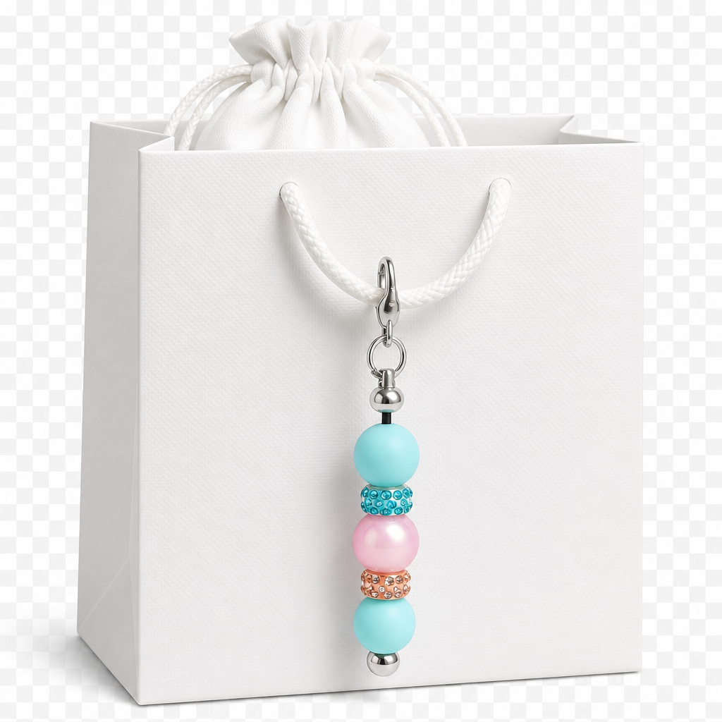 Beaded bag charm or keyring
