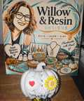 Hand poured eco resin pumpkin head ornament | Willow & Resin Designs