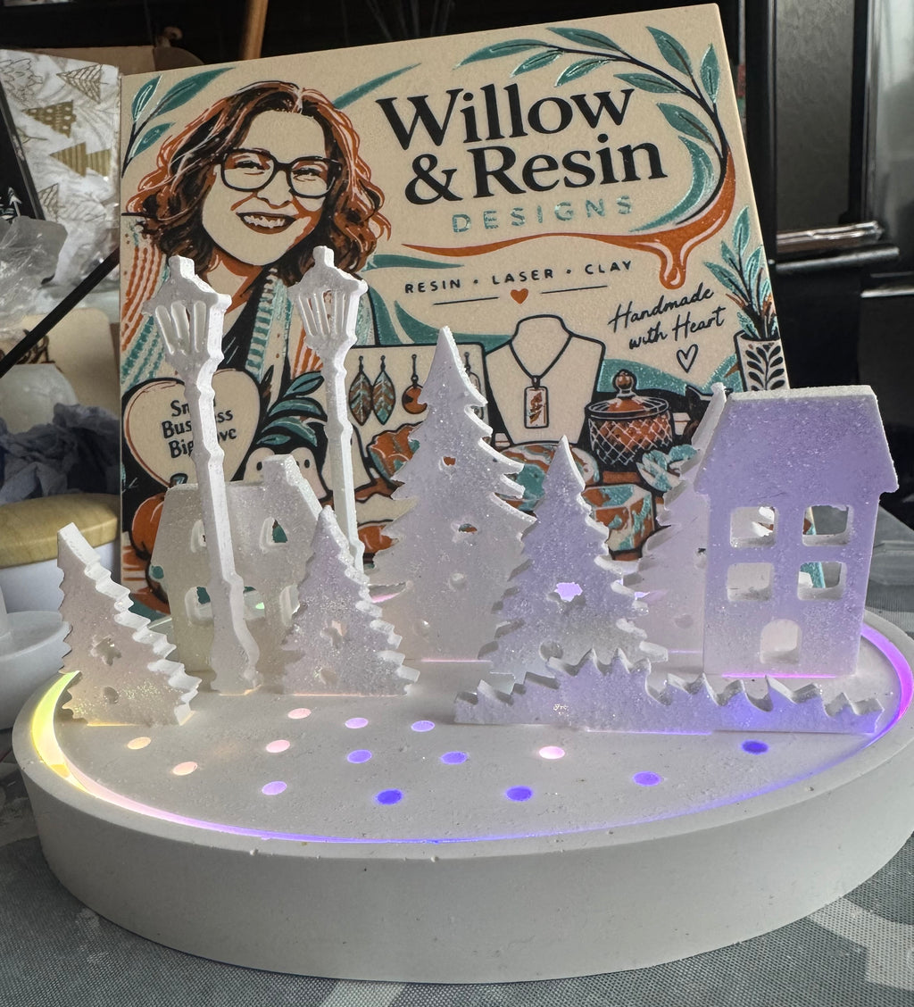 Light up eco resin Christmas village – photo 3 | Willow & Resin Designs