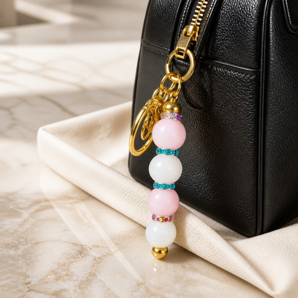 Beaded bag charm or keyring