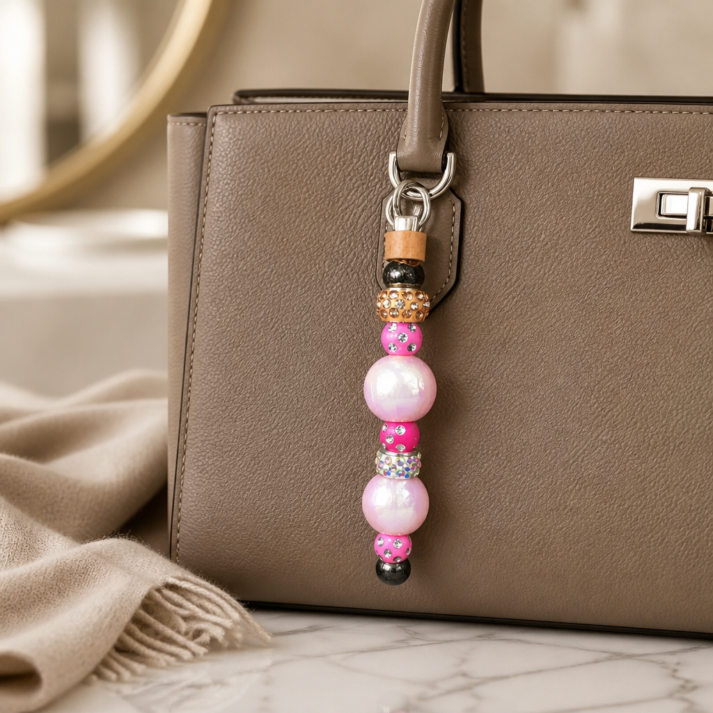 Beaded bag charm or keyring