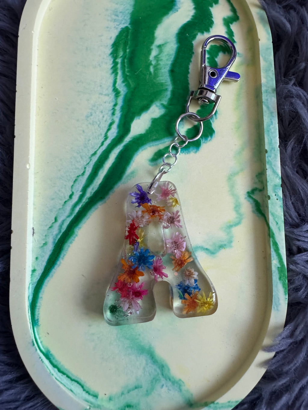 Flower letter keyrings