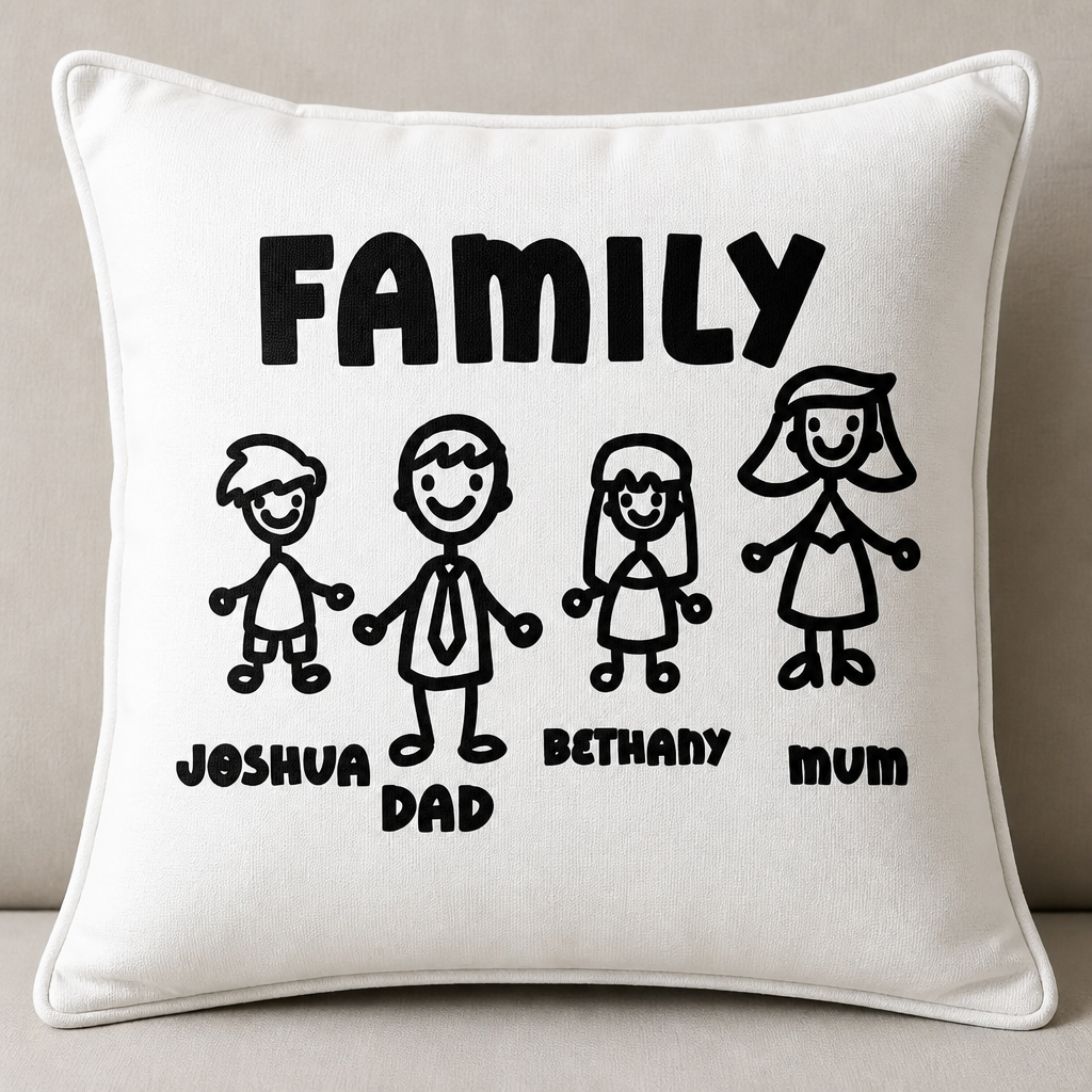 Personalised family cushions
