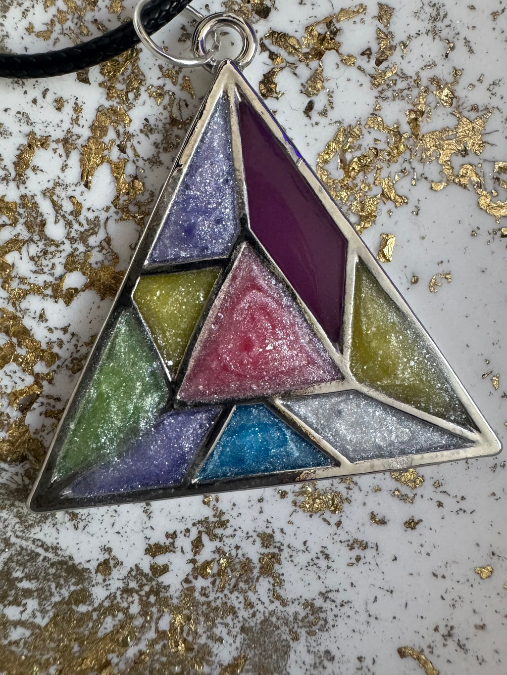Triangle bezel necklace