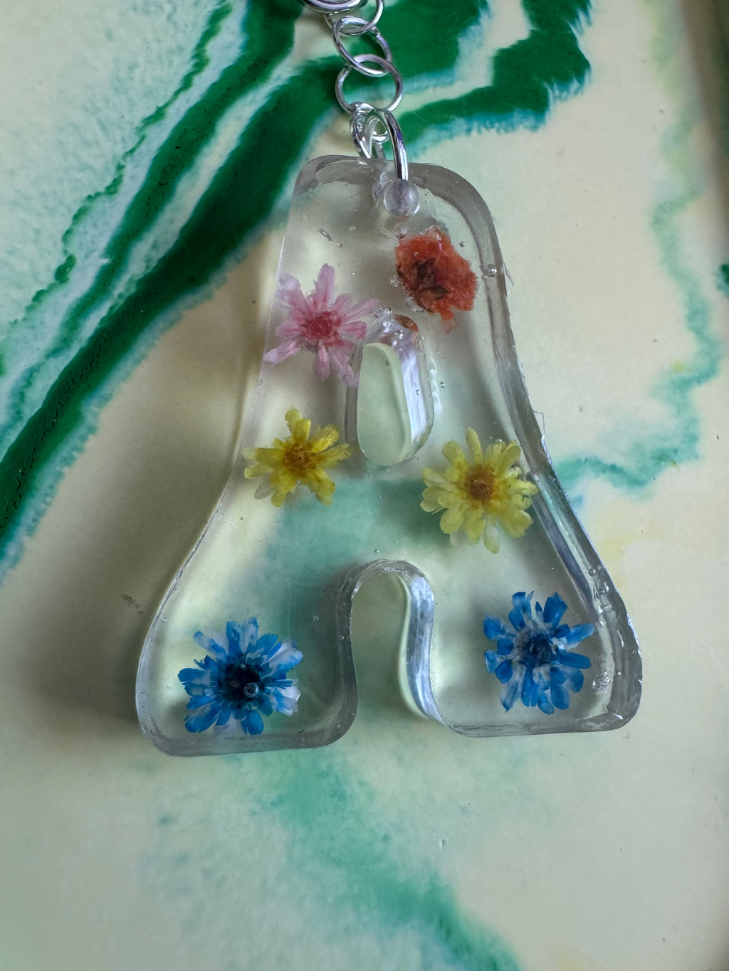 Flower letter keyrings