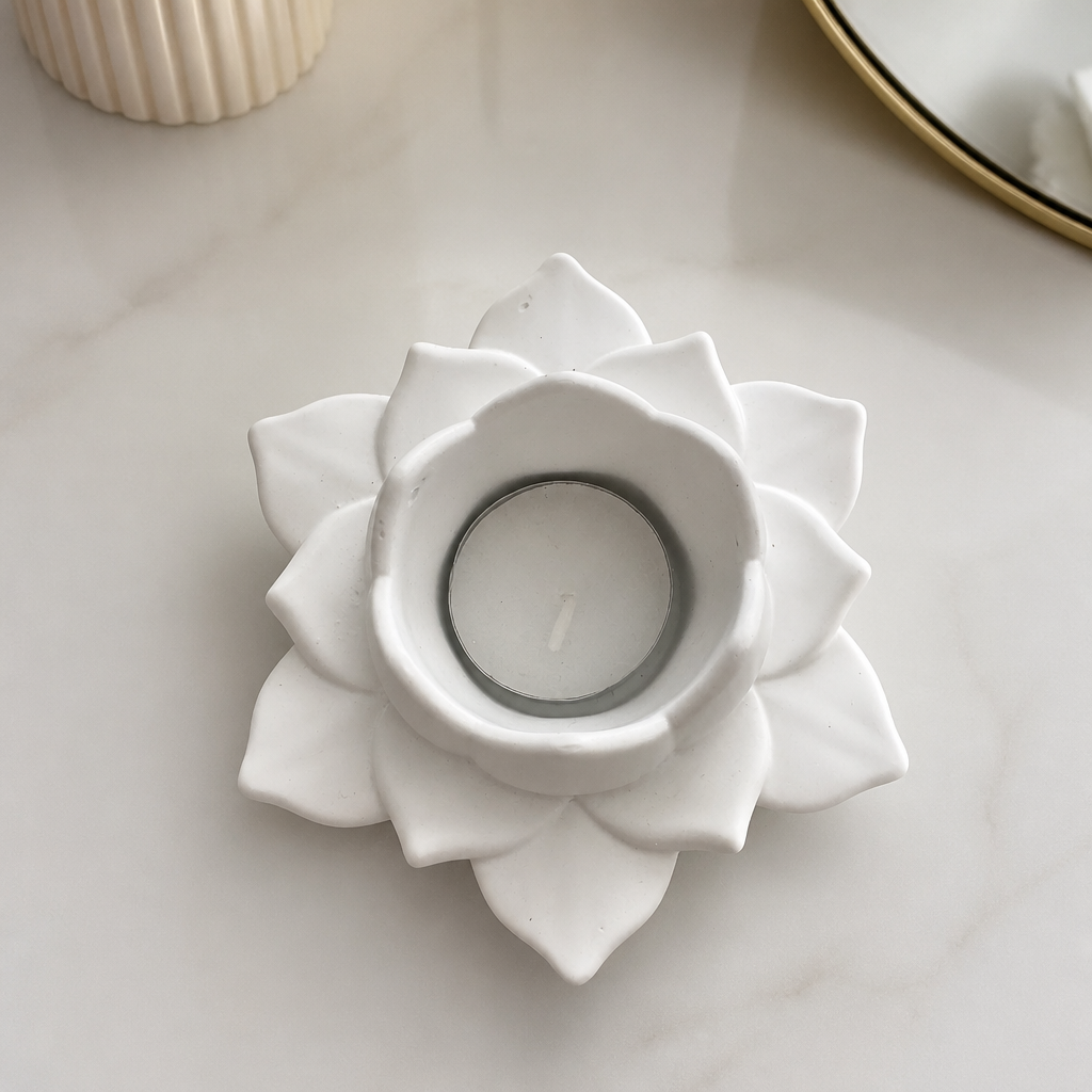 Lotus flower tea light holder