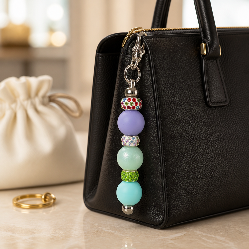 Beaded bag charm or keyring