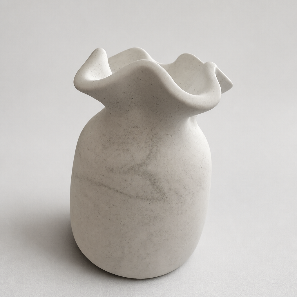Eco resin tied bag style small vase