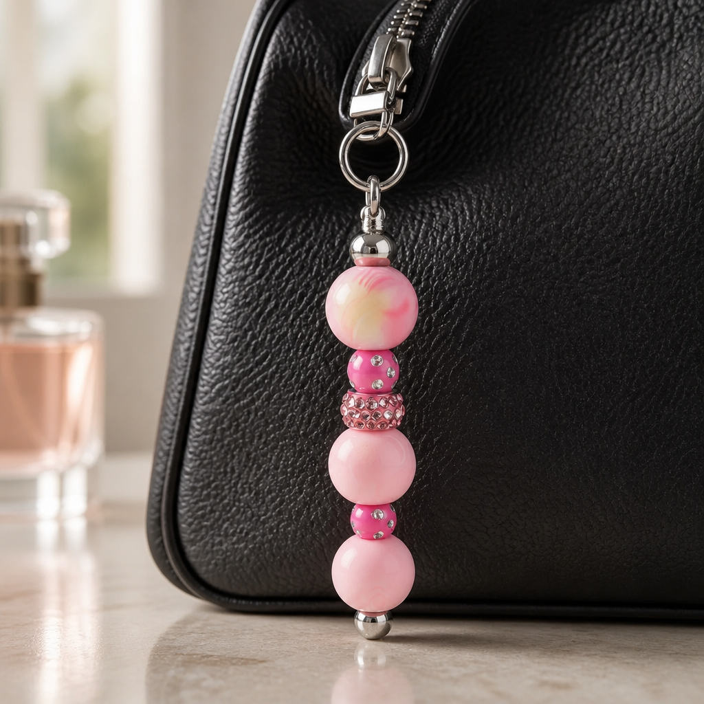 Beaded bag charm or keyring