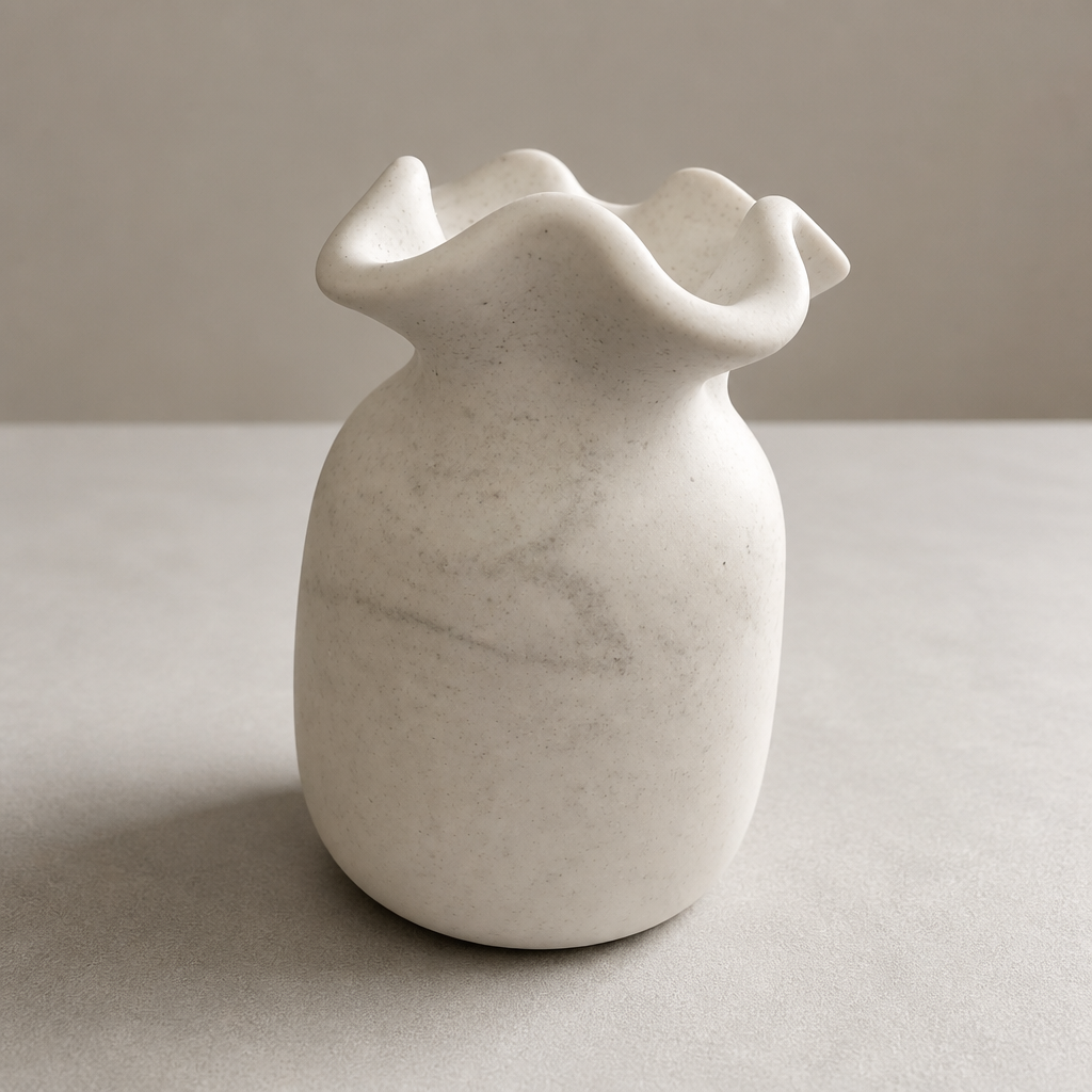 Eco resin tied bag style small vase