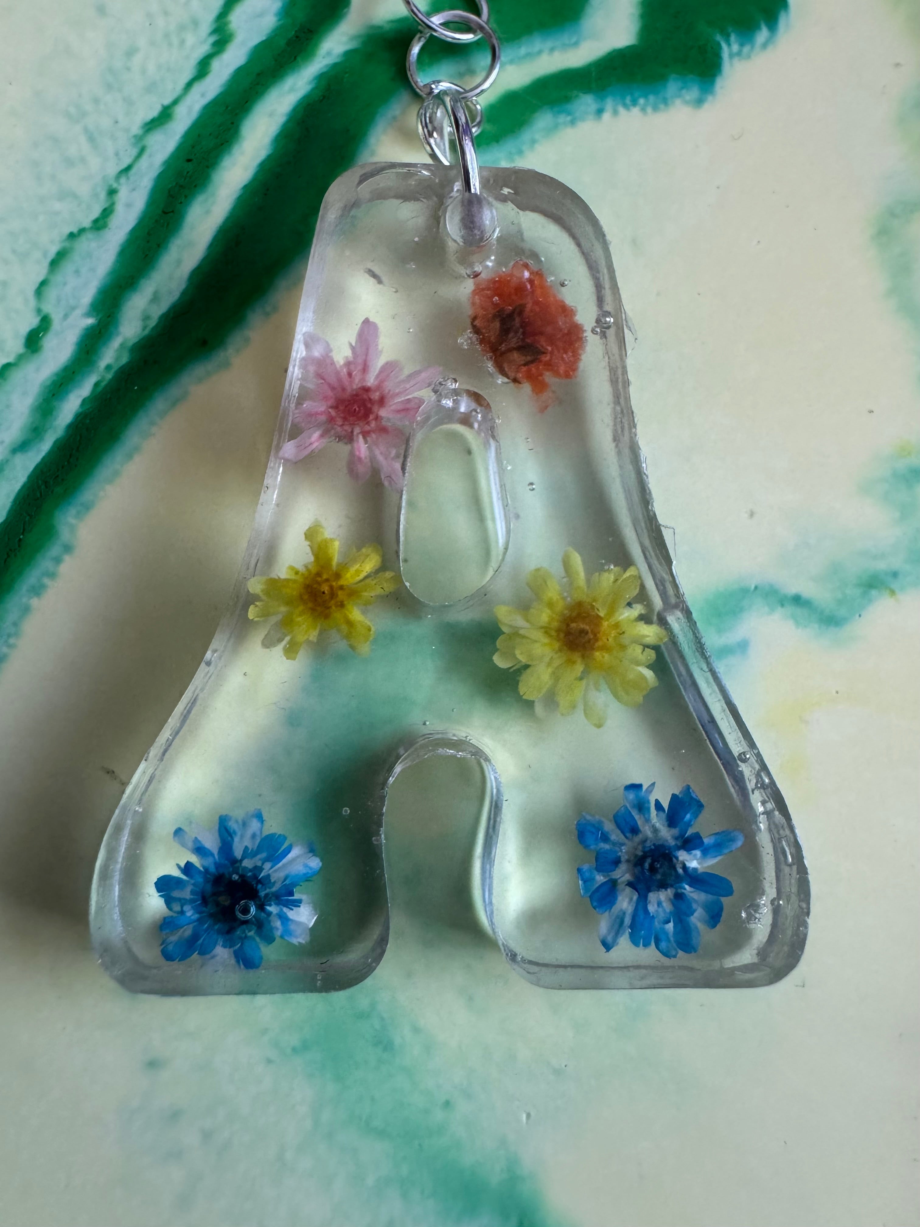 Flower letter keyrings