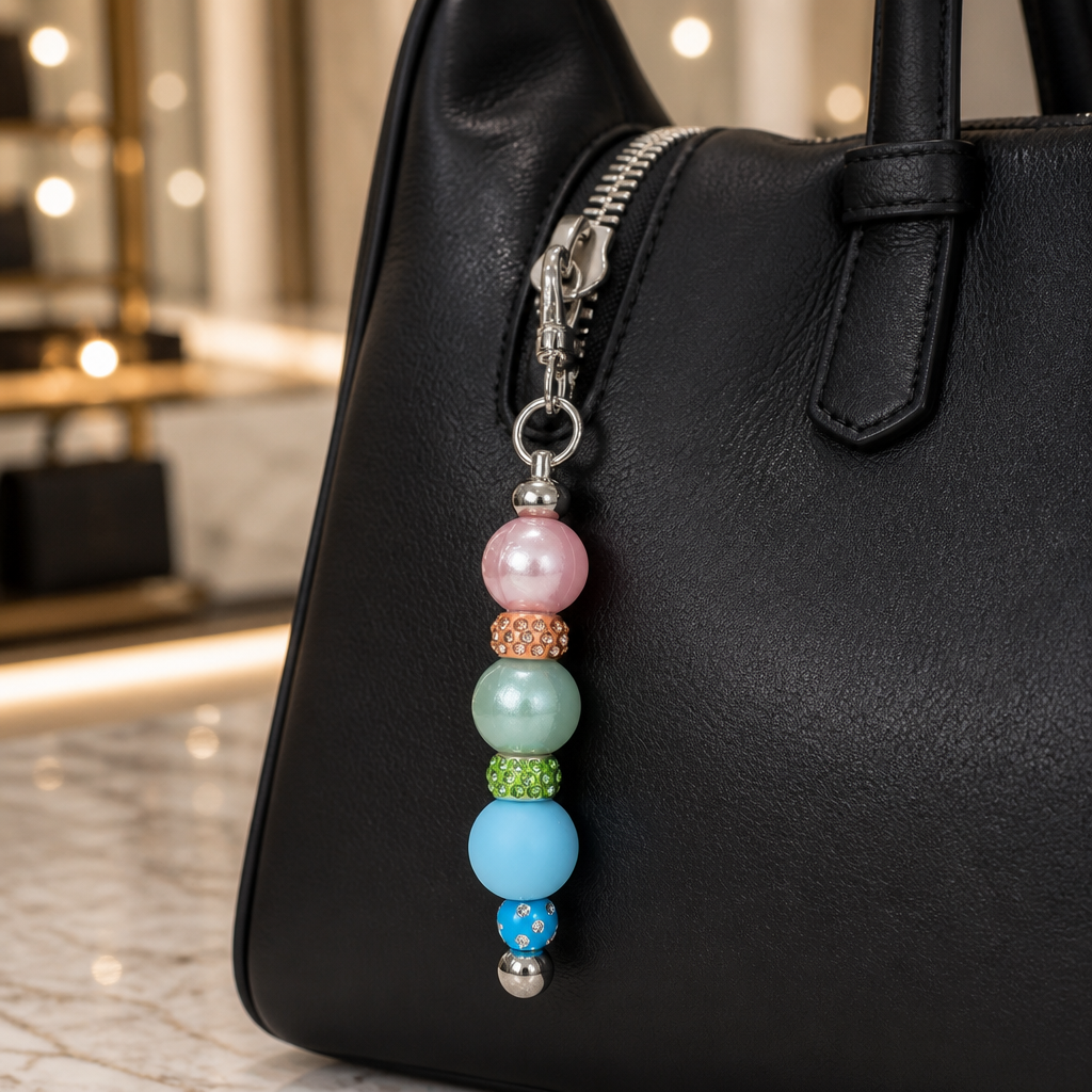 Beaded bag charm or keyring