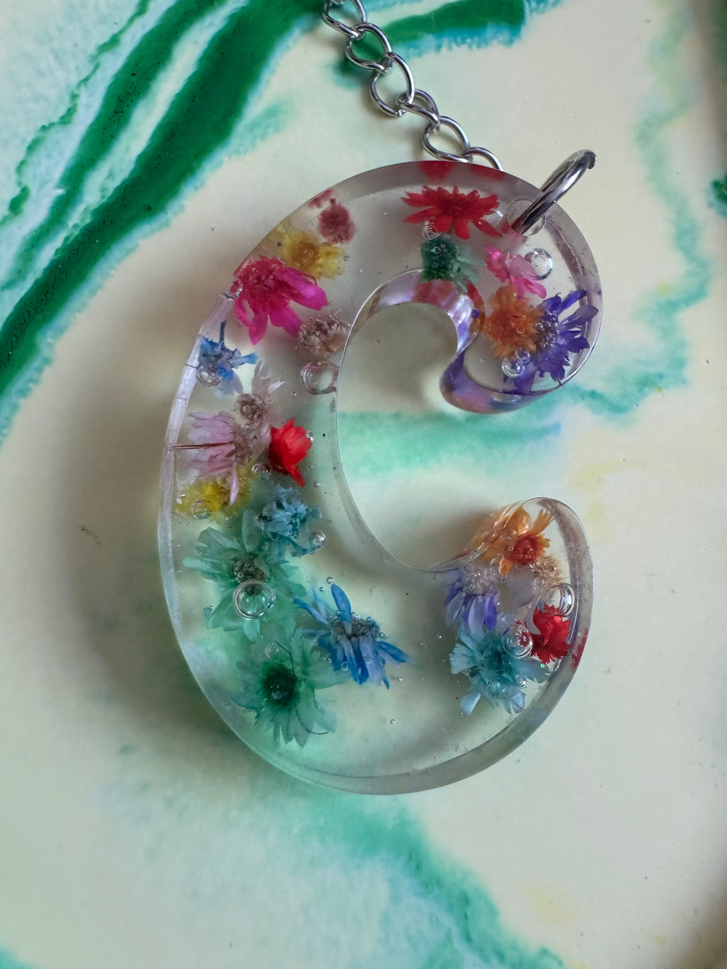 Flower letter keyrings