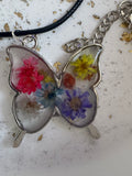 Butterfly shaped bezel necklace