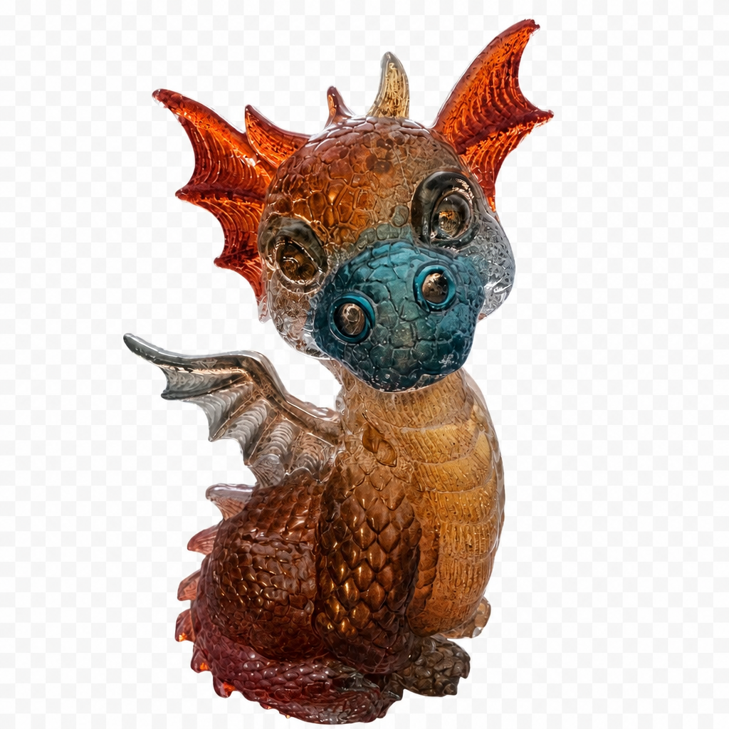 Resin wall hanging multicoloured dragon