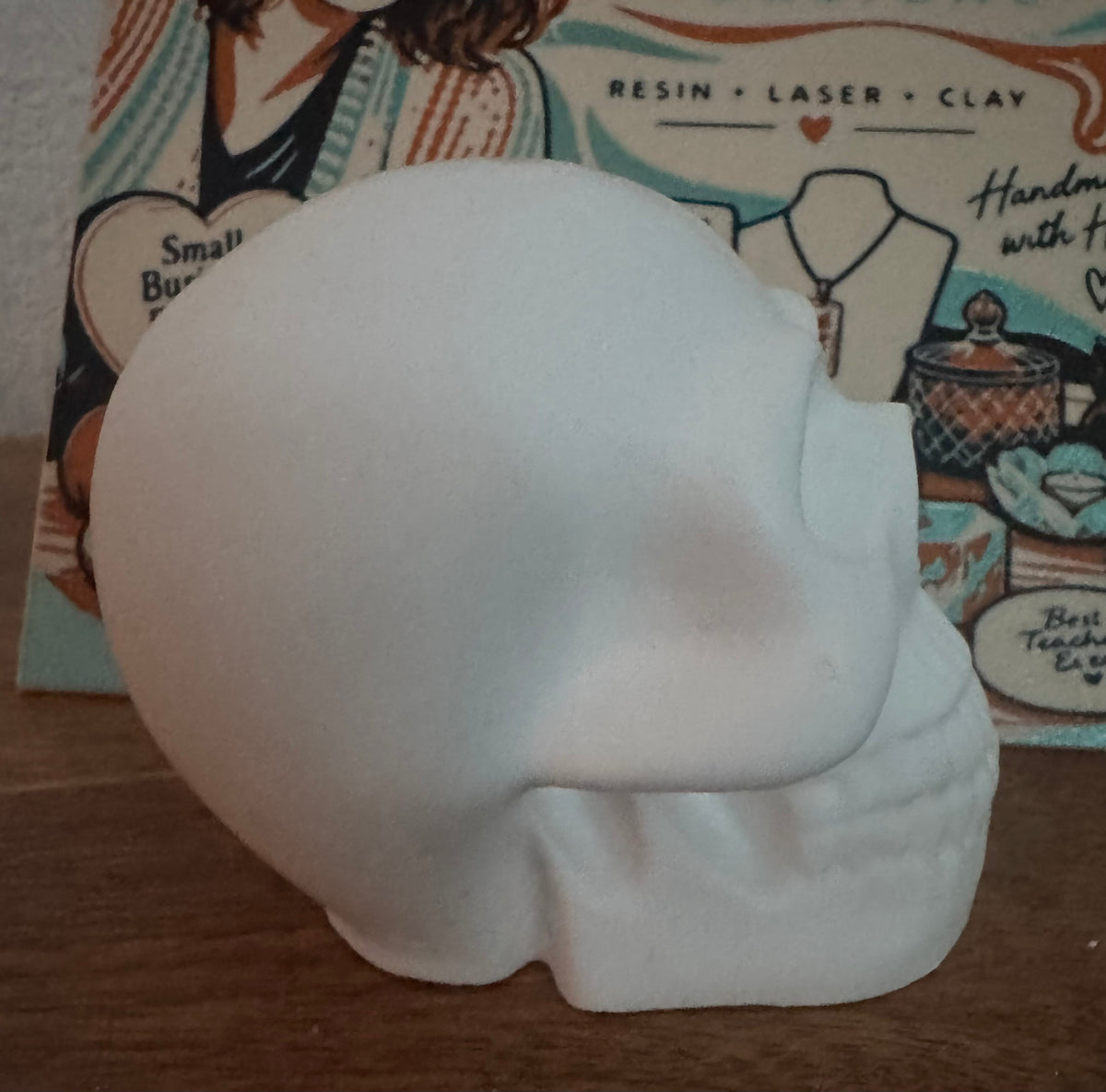 Hand poured eco resin skull ornament – photo 3 | Willow & Resin Designs