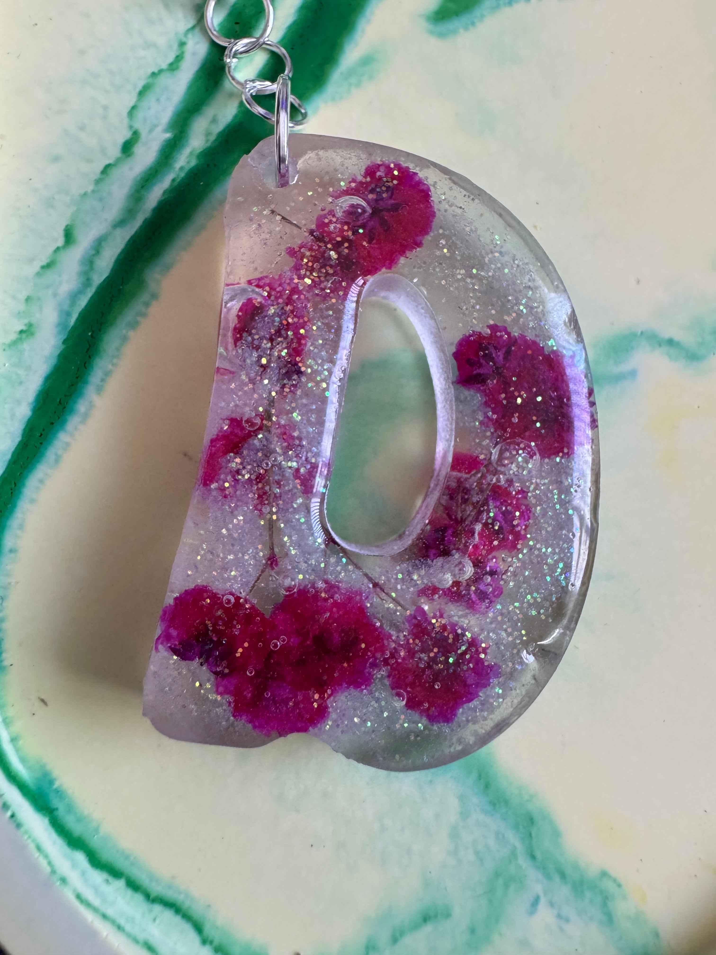 Flower letter keyrings