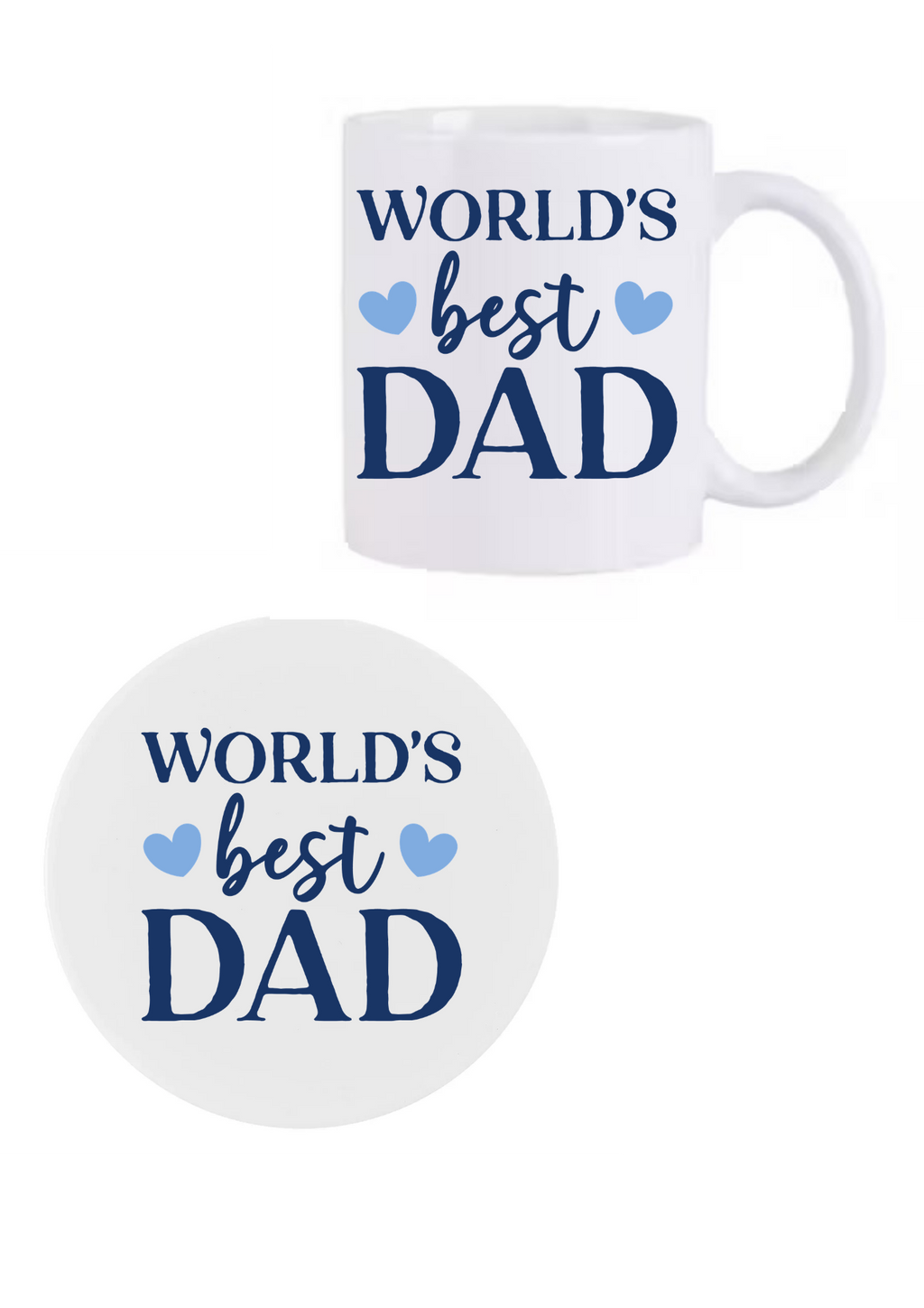 Personalised sublimated mugs with matching coaster, perfect gift set