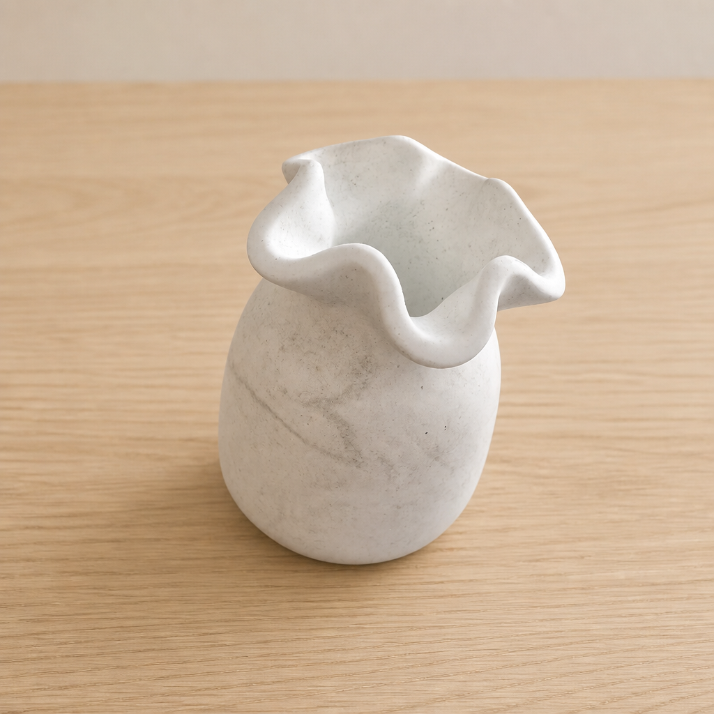 Eco resin tied bag style small vase