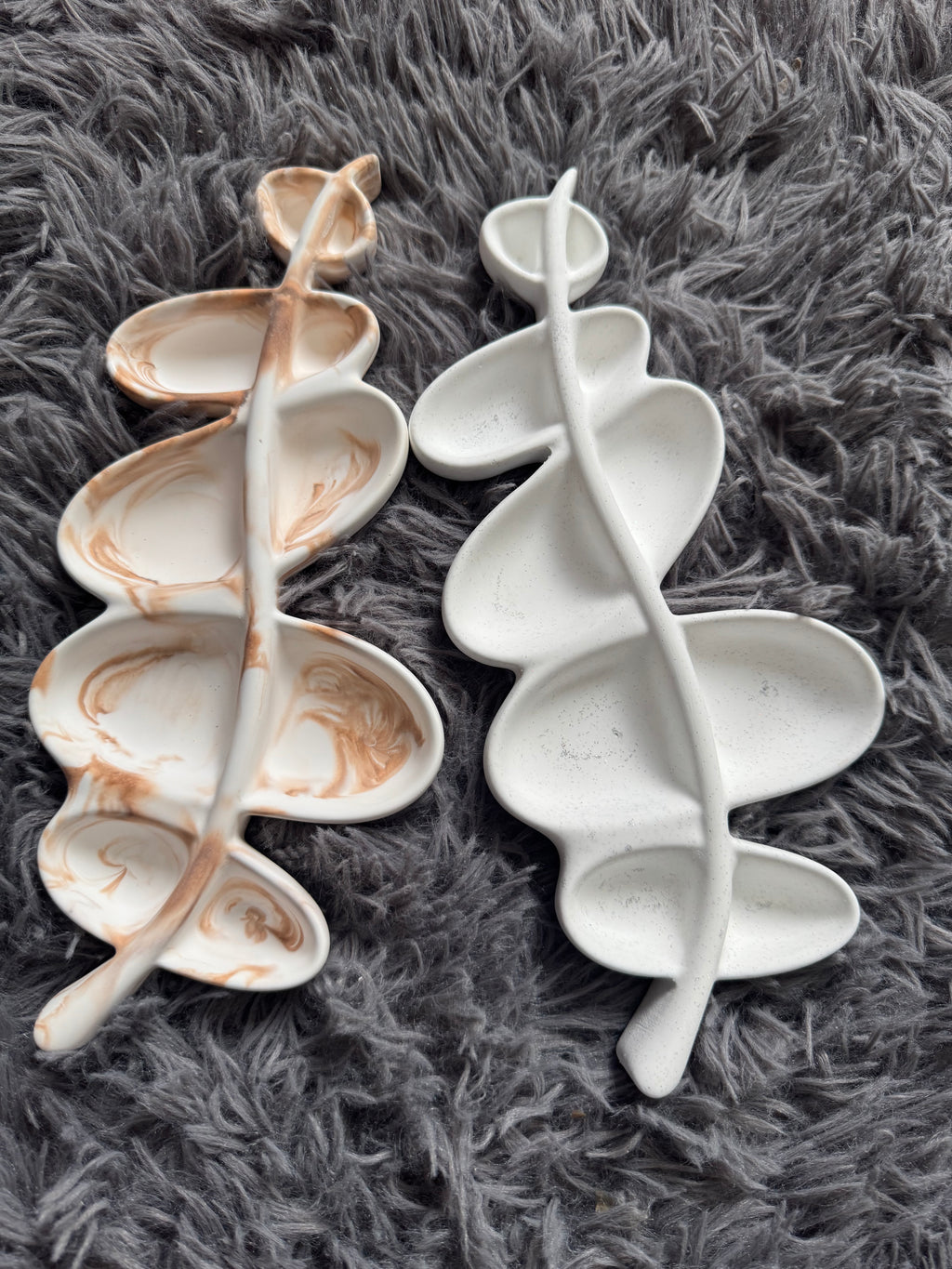 Hand poured eco resin branch trinket tray