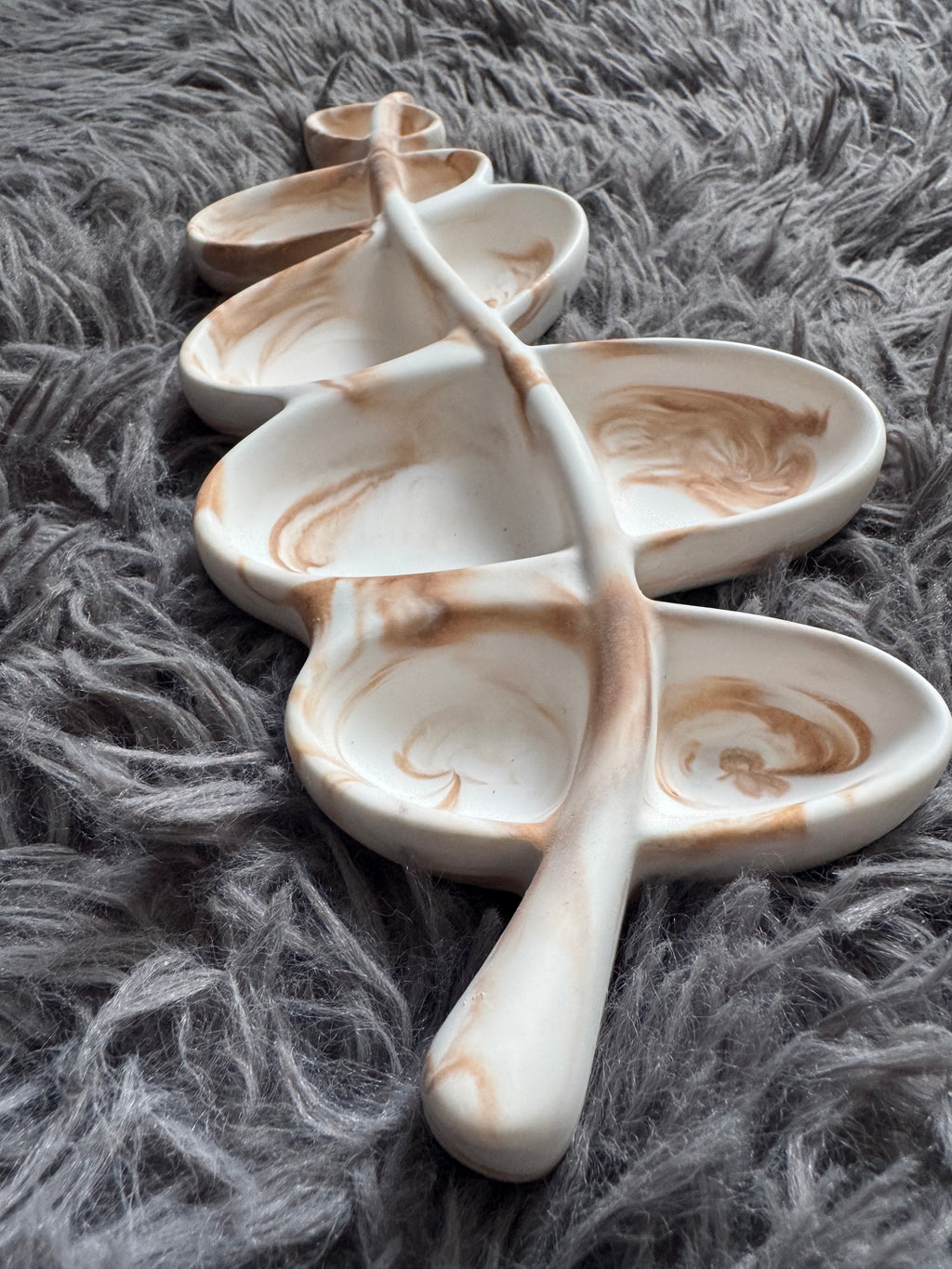 Hand poured eco resin branch trinket tray
