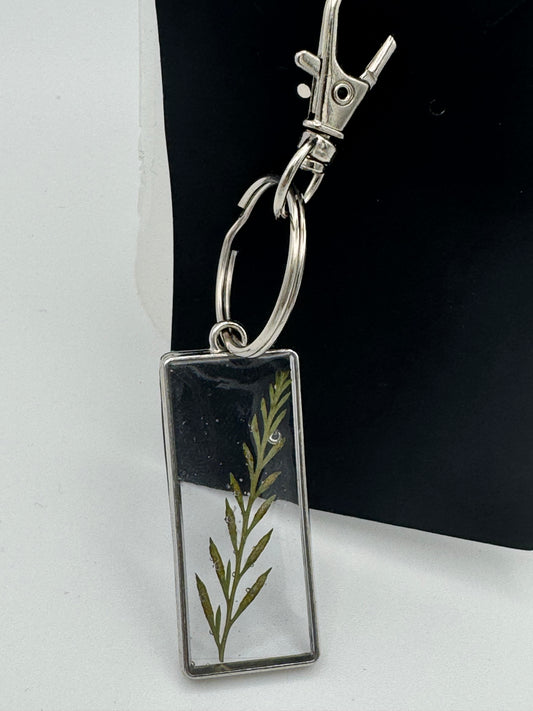 Flower and resin bag charm or keyring