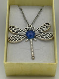 Blue Dragonfly Necklace - Resin Pendant