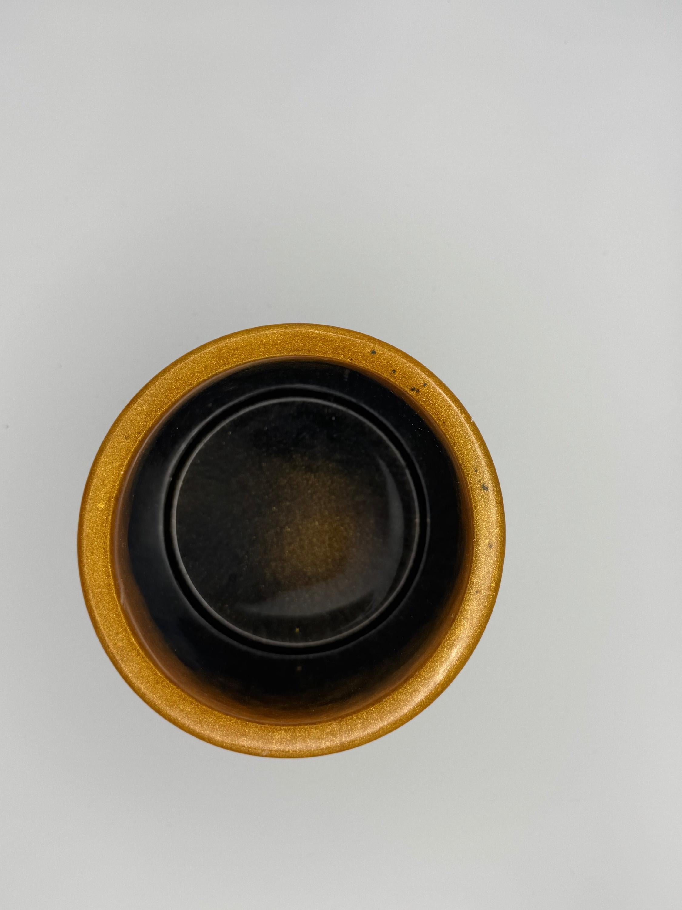 Black & Gold Diamond Pot with Lid - Resin Storage
