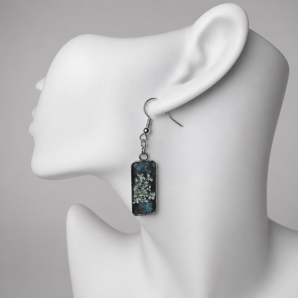 Handmade resin pendant earrings