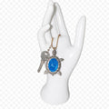 Handmade resin keyrings with solid animal pendant