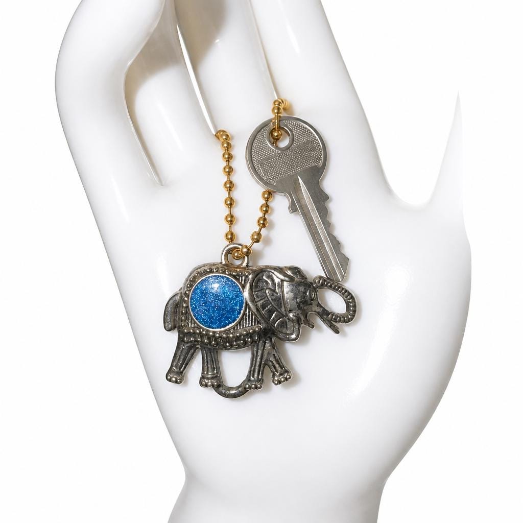 Handmade resin keyrings with solid animal pendant