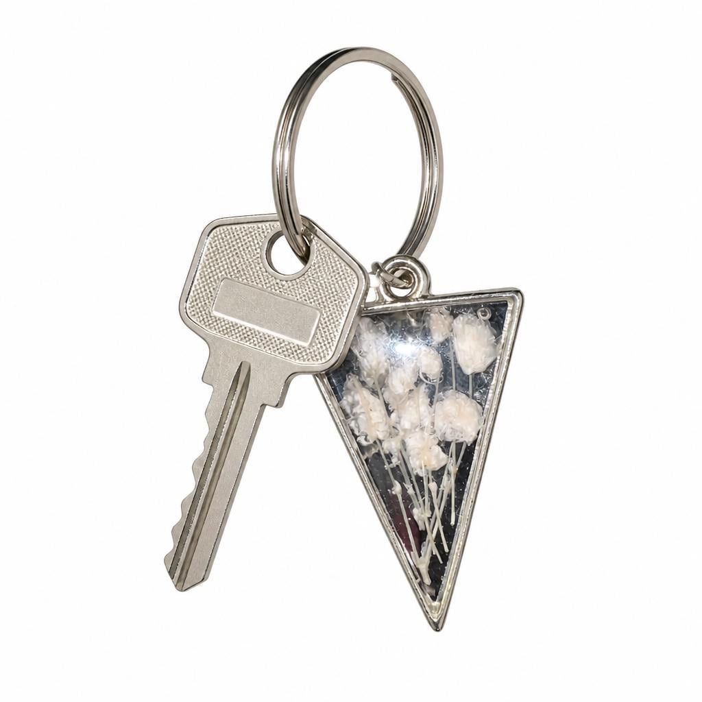 Handmade resin keyrings with metal framing