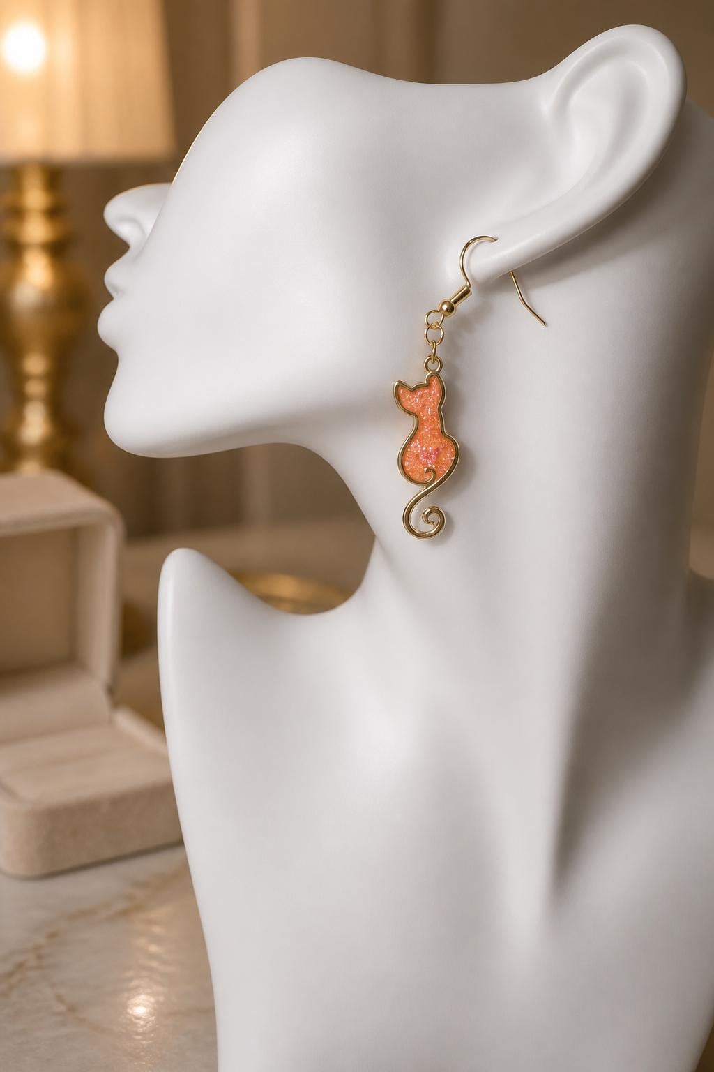 Handmade resin earrings with metal bezels