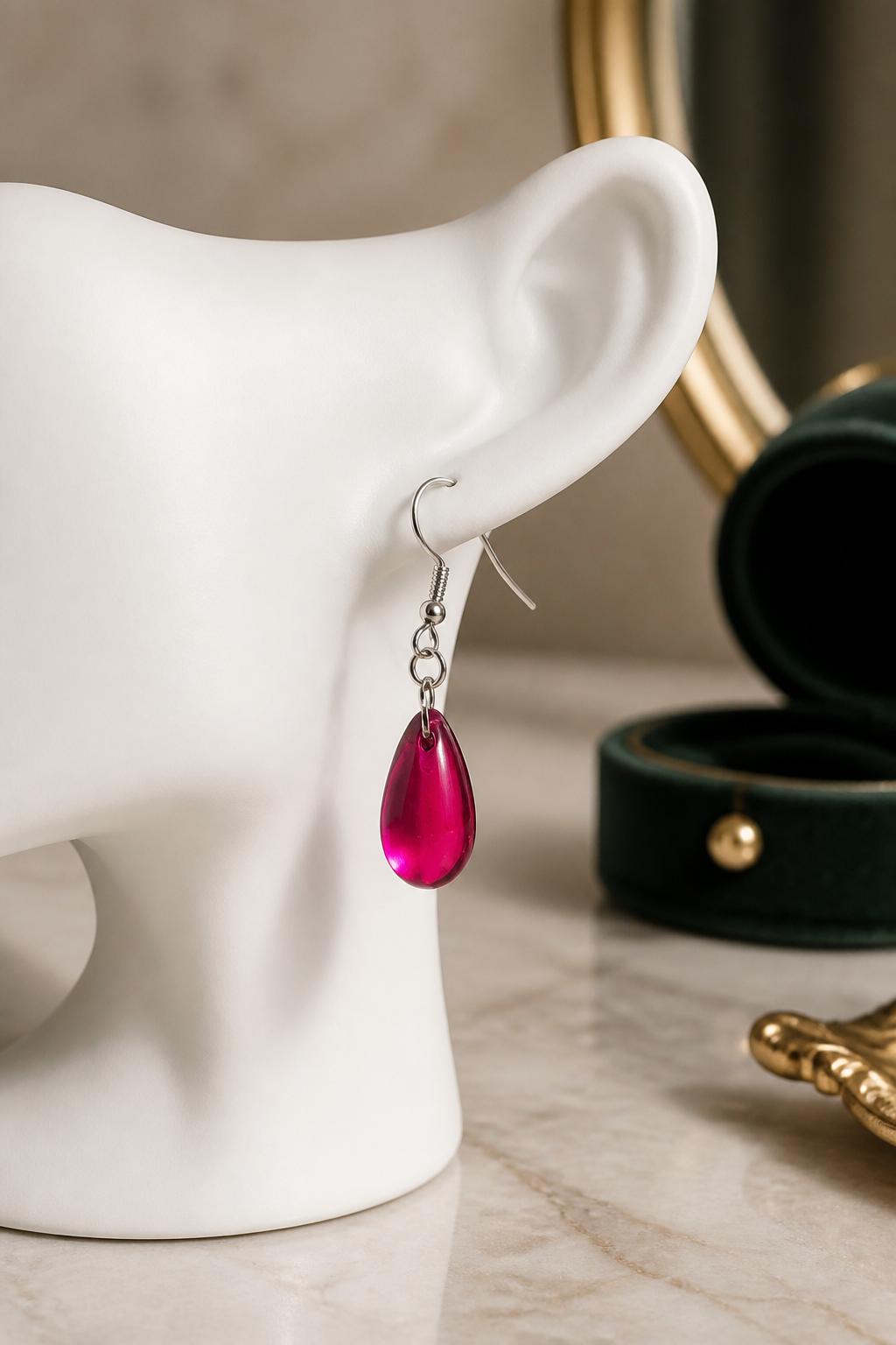 Handmade resin drop earrings