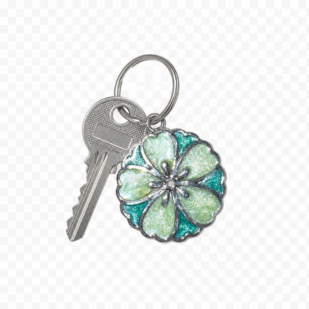 Handmade resin keyrings with metal bezel