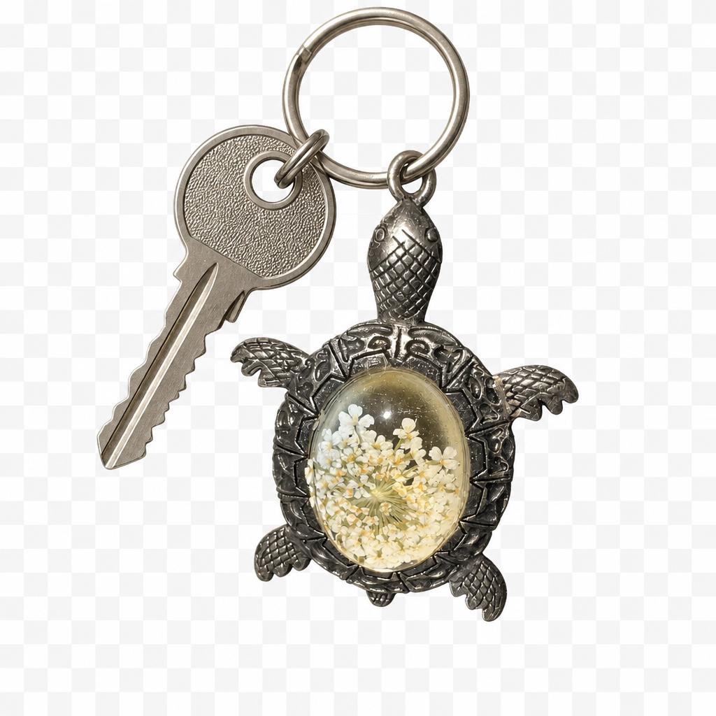 Handmade resin keyrings with solid animal pendant
