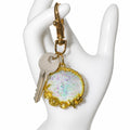 Handmade resin keyrings with metal framing